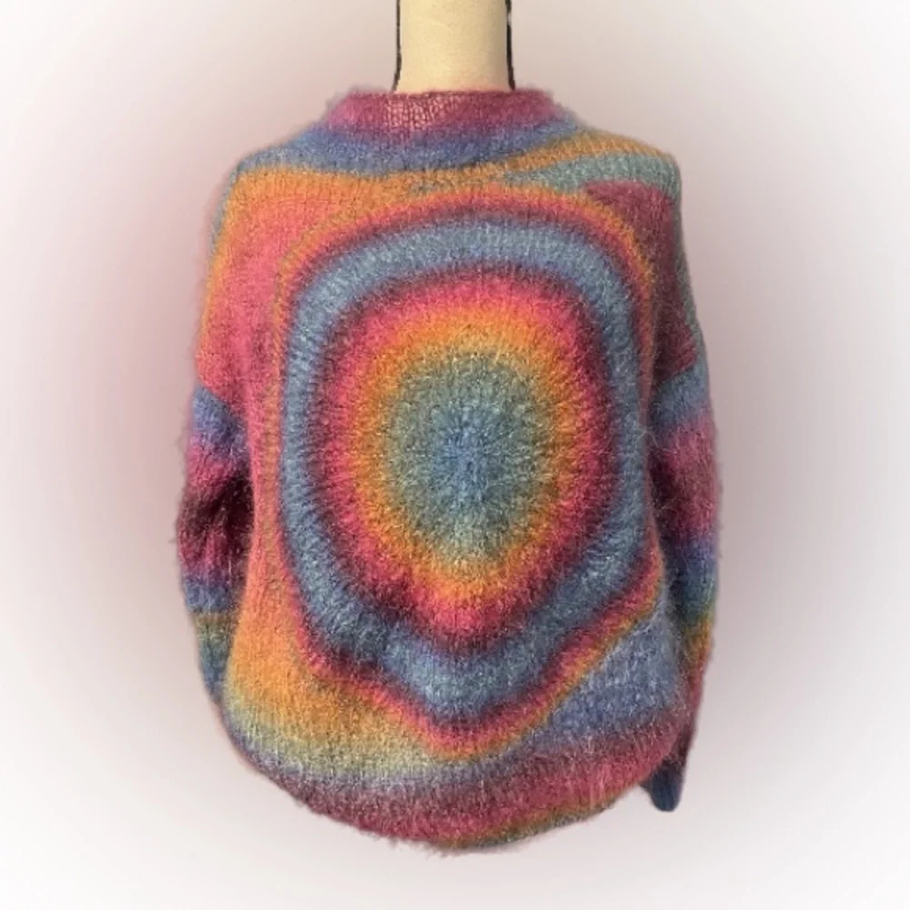 Pink Flamingo Creations Cozy Tie Dye Sweater Unique Size M-L Great Condition - Picture 1 of 3